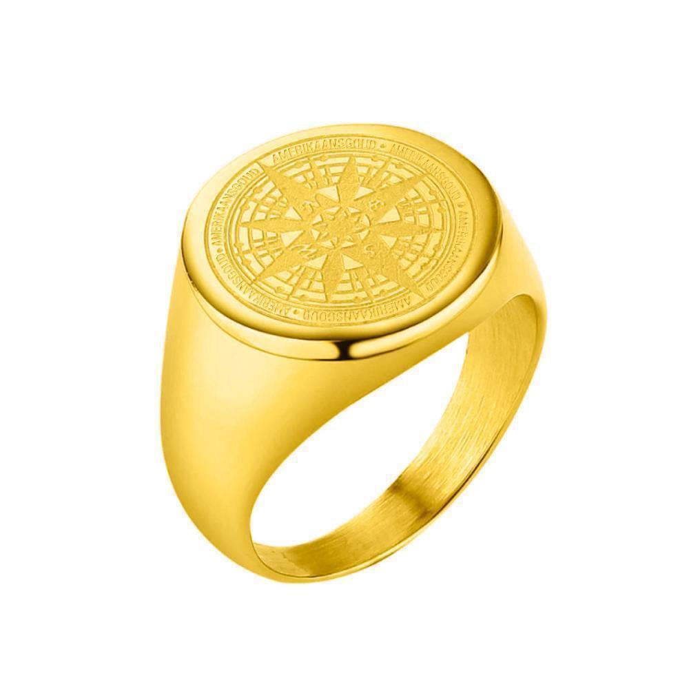 "Compass" Goudkleurige Ring