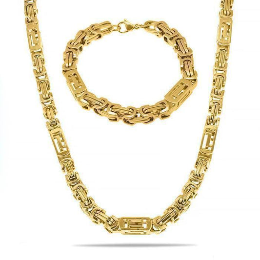 "El Chapo" Gouden Ketting & Armband (8mm)-AmerikaansGoud