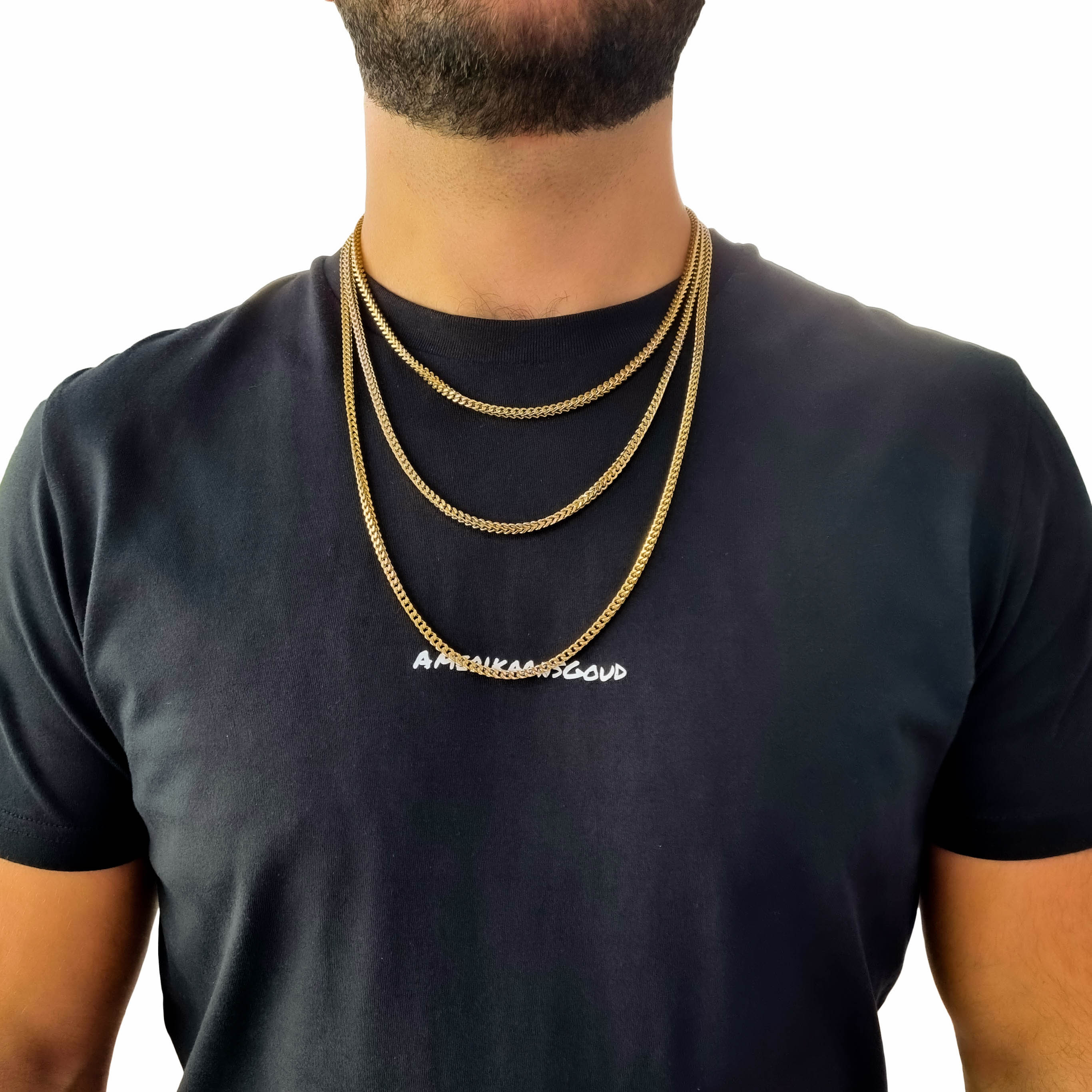 "Franco" Goudkleurige Ketting (3mm)