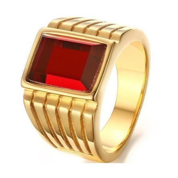 "Red Stone" Gouden Ring-AmerikaansGoud