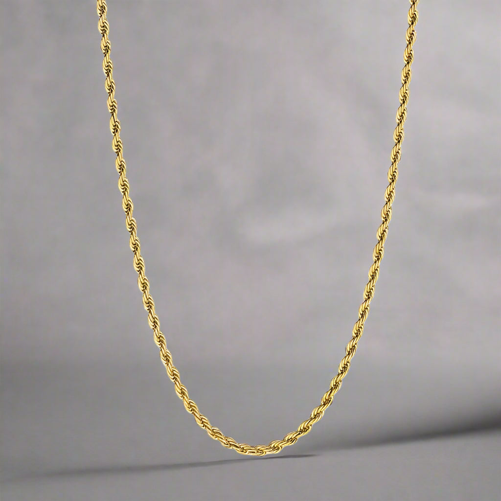 "Rope" Goudkleurige Ketting (3mm)